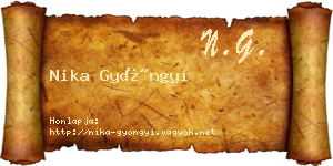 Nika Gyöngyi névjegykártya